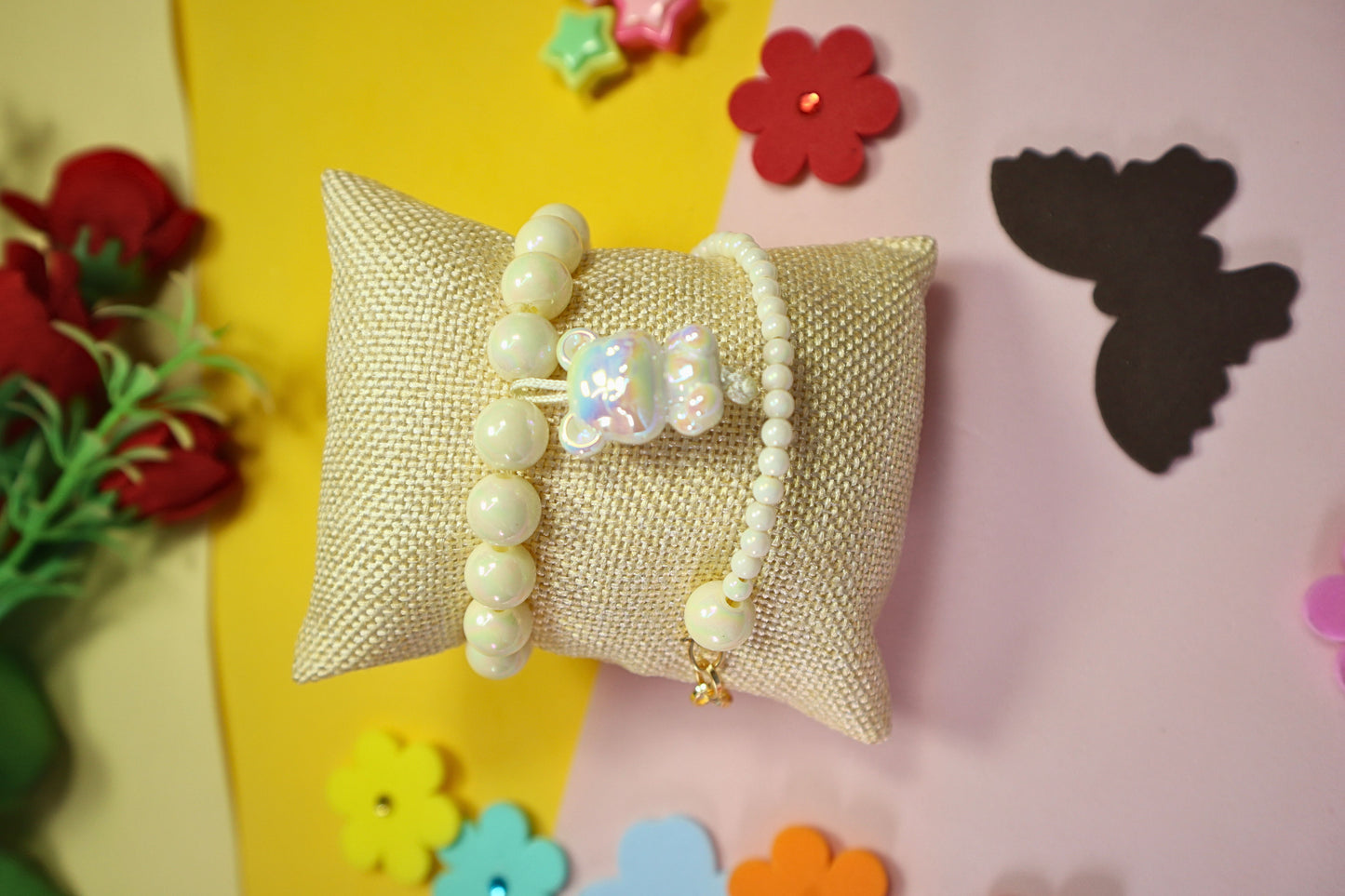 Kamule Pearl Princess Lumba Rakhi Pack of 2 - Cream