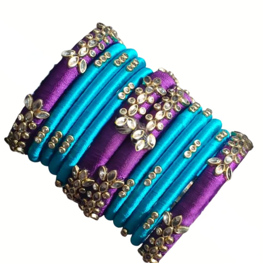 Royal Kundan Silk Thread Bangles