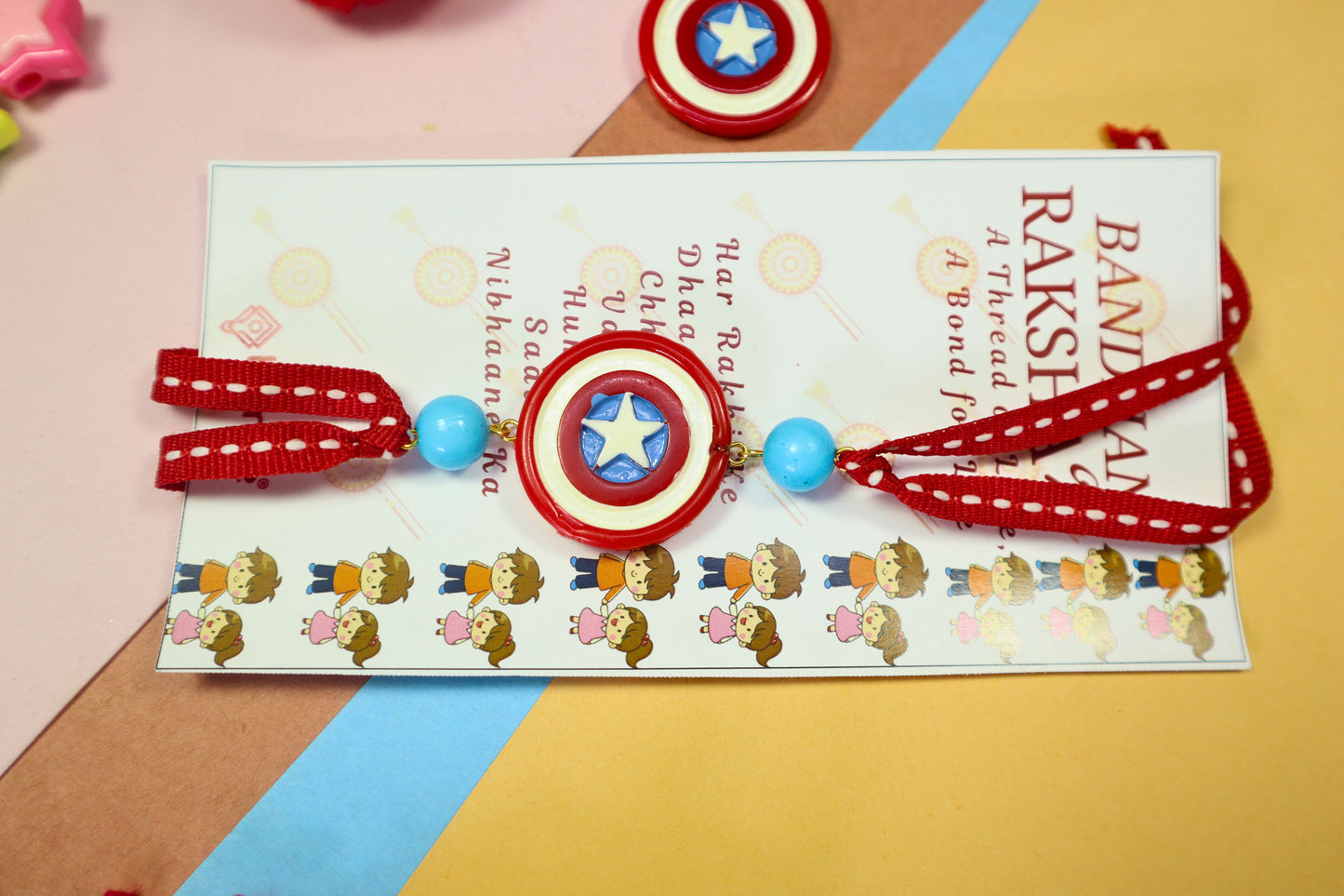 Kamule Shield Power Kids Rakhi - Red