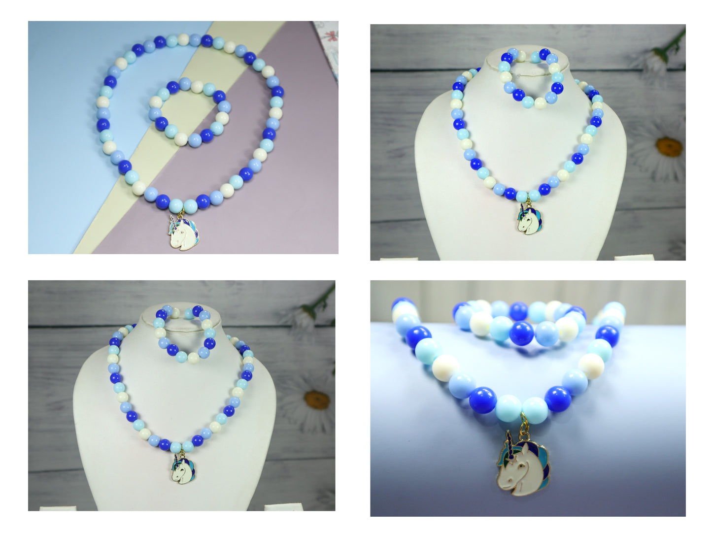 Kamule Kids Unicorn Necklace and Bracelet