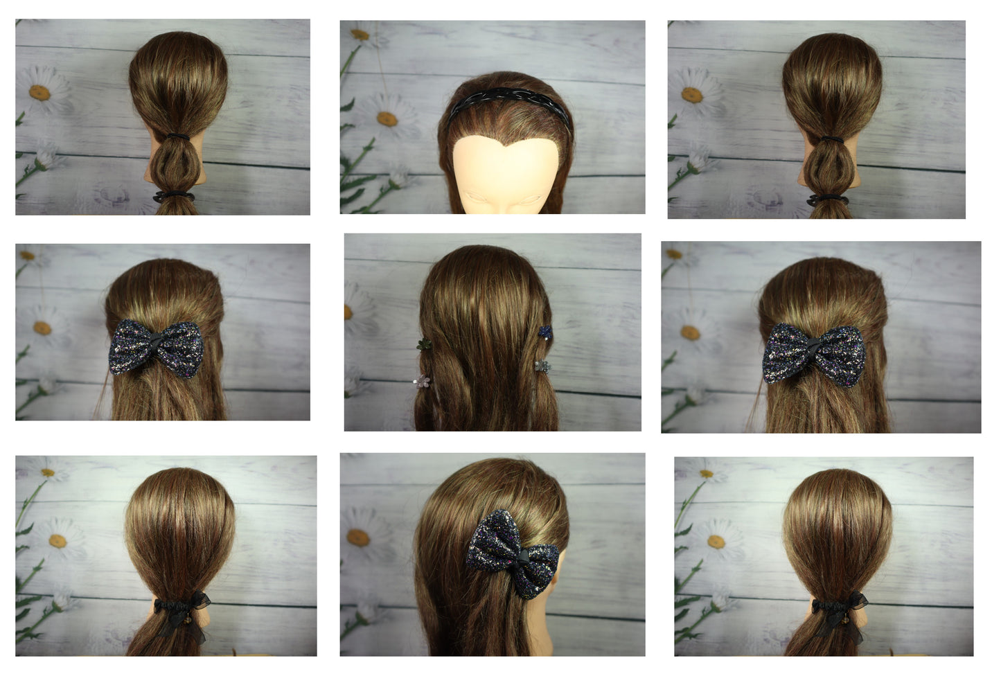 Kamule School Day Sparkler Hair Accessories Giftset Pack of 18-Black