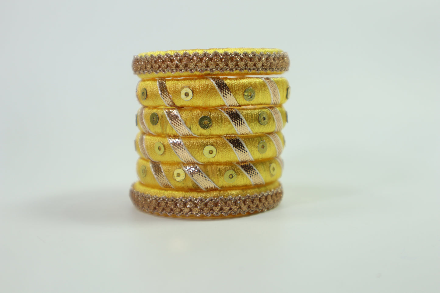 Yellow Glow Silk Thread Bangles