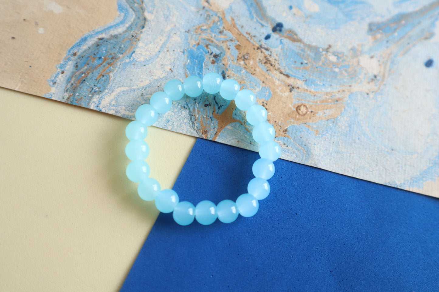 Kamule Sequin Embellished Alligator Clip and Bracelet Set Pack 4 - Sky-blue