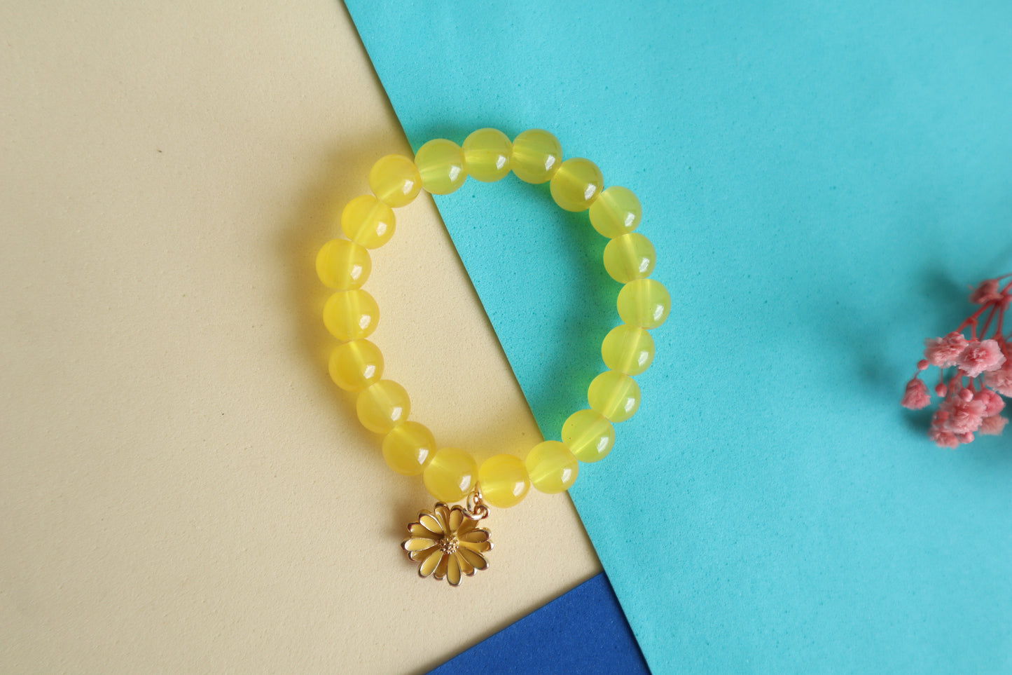 Kamule Flora Sequin appliqué Stone Embedded Hair Clip with Bracelet Pack of 5 - Yellow