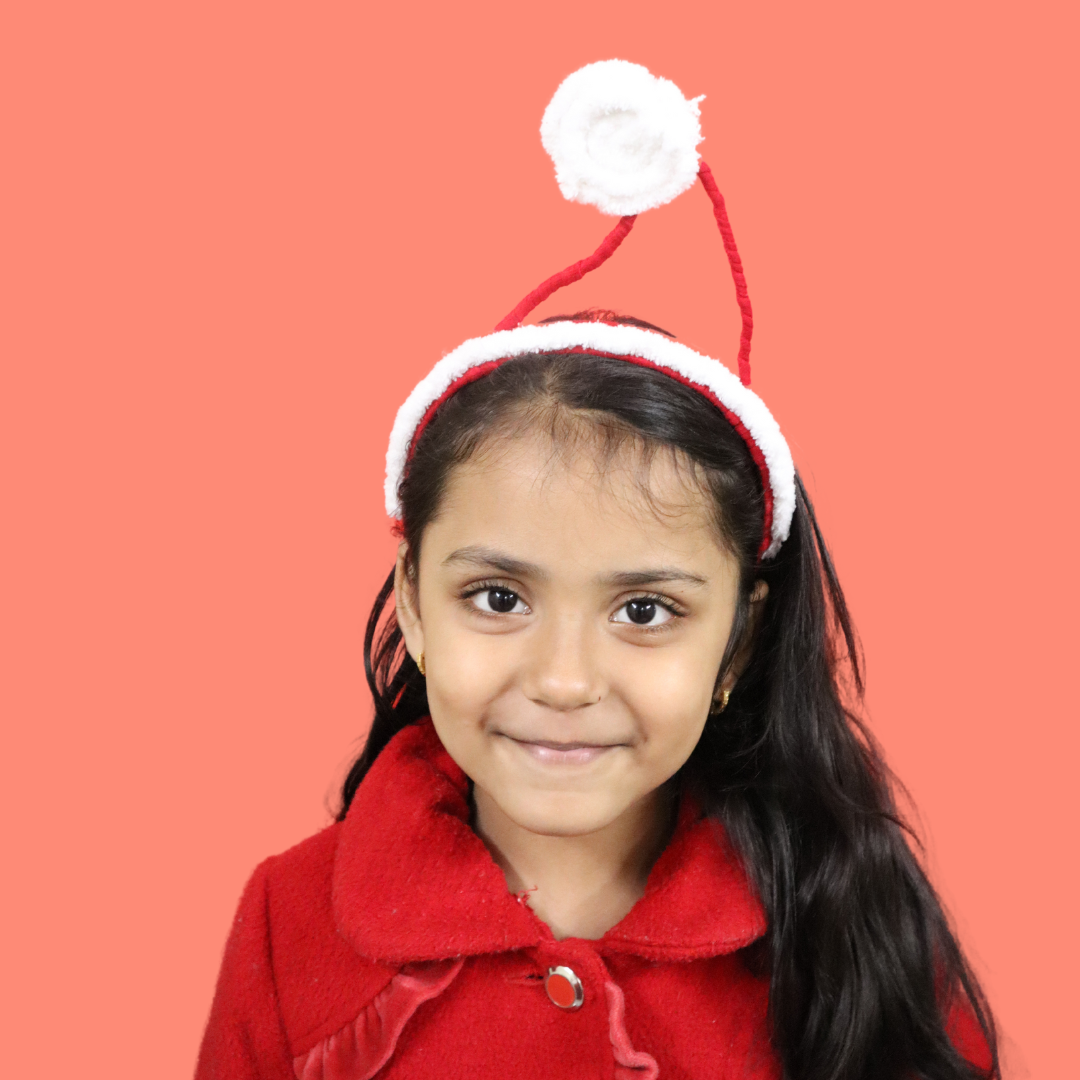 Kamule Christmas Theme Santa Applique Detailed Hairband- Red, White