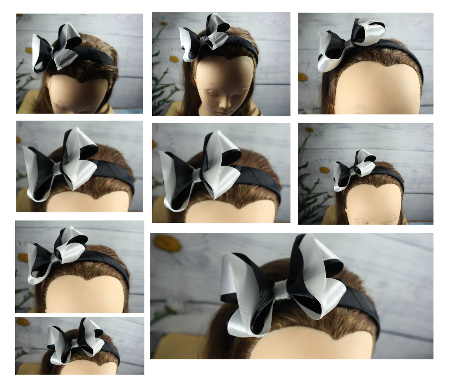 Kamule Layered Bow Detailed Hair Band Pack of 1 -Black and White