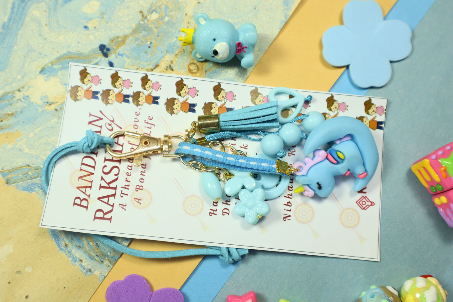 Kamule Unicorn Vibes Lumba Rakhi - Light Blue/ Sky Blue
