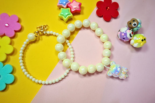 Kamule Pearl Princess Lumba Rakhi Pack of 2 - Cream