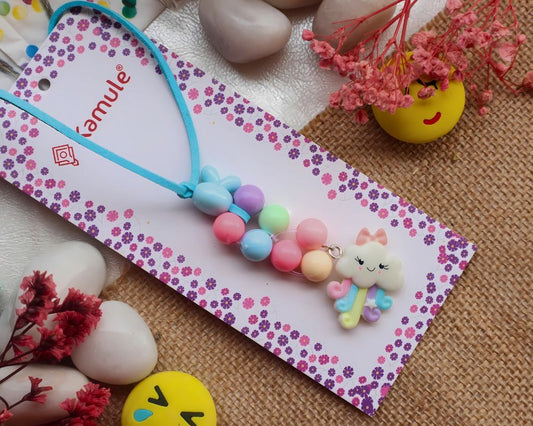 Kamule Cute Cloudy Detailed Bracelet Rakhi - White And Purple