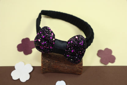 Kamule Glitzy Bow Hairband pack of 1-Black