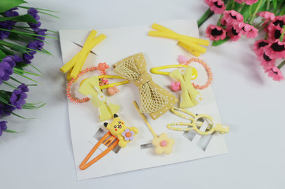 Kamule Holiday Adventure Hair Clips Set Pack of 11 - Yellow