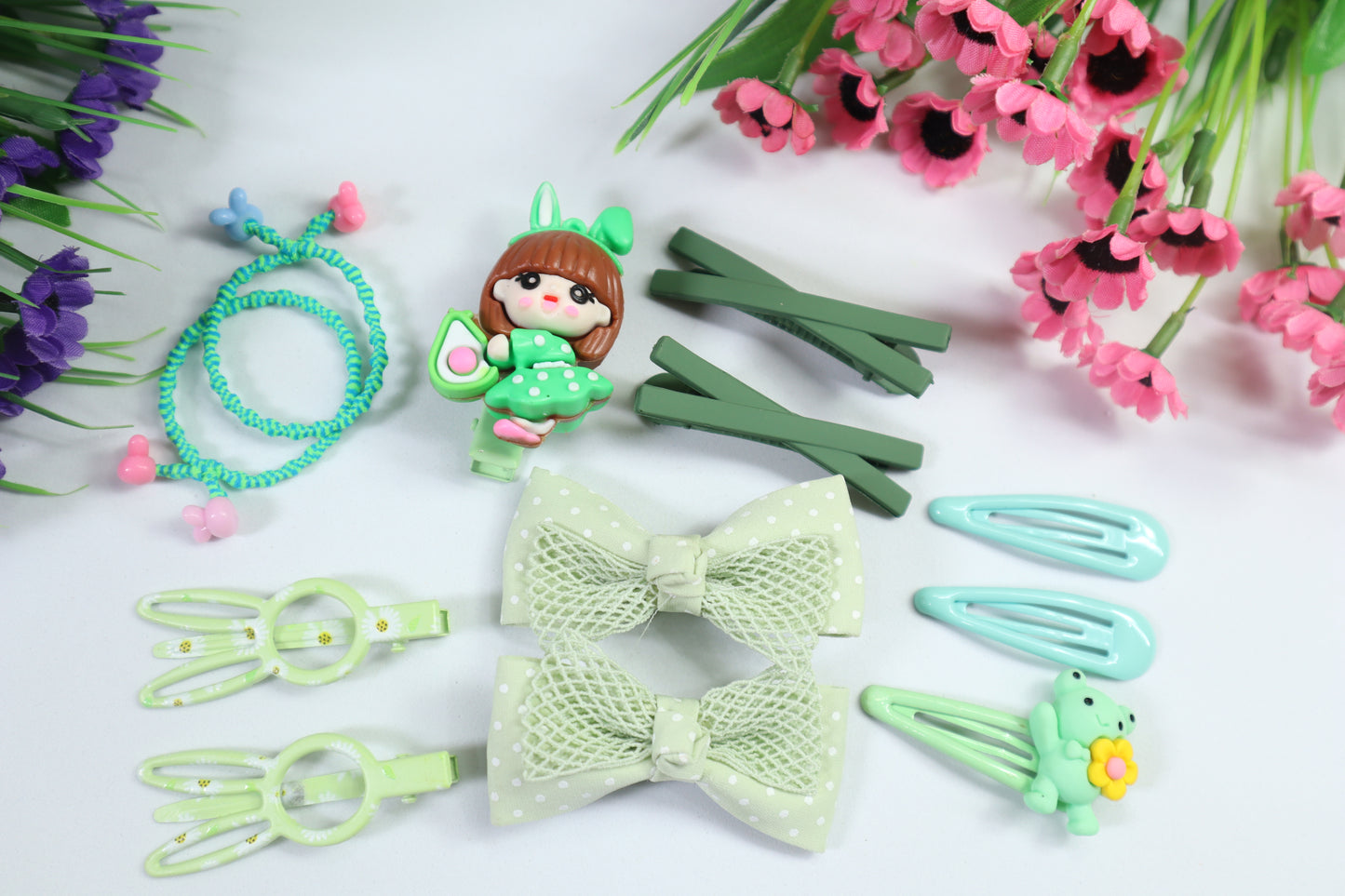 Kamule Doll-tastic Hair Bling Pack of 11 - Green