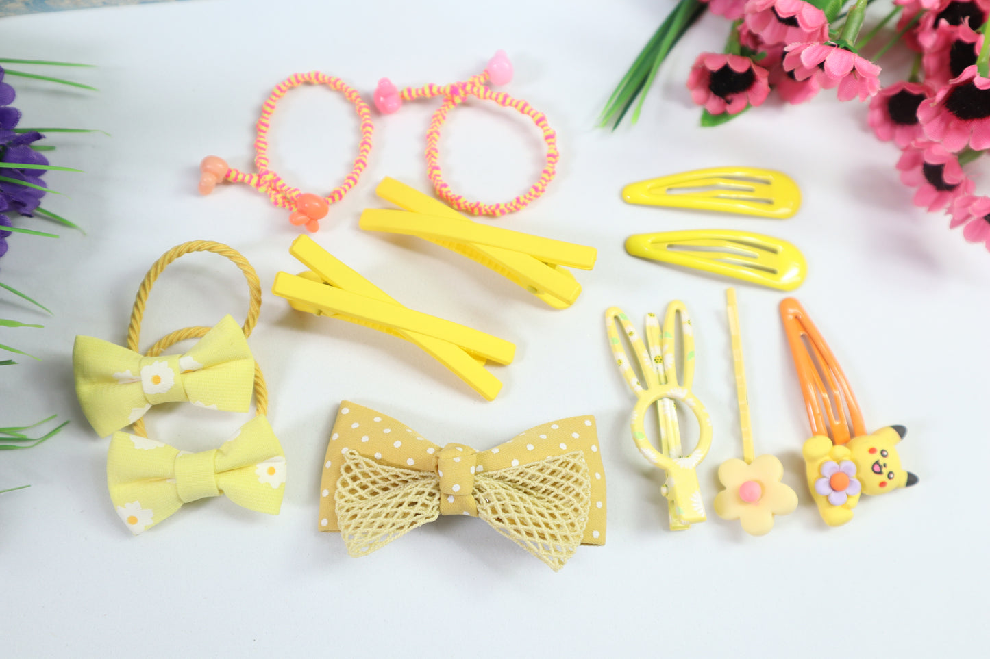 Kamule Holiday Adventure Hair Clips Set Pack of 11 - Yellow