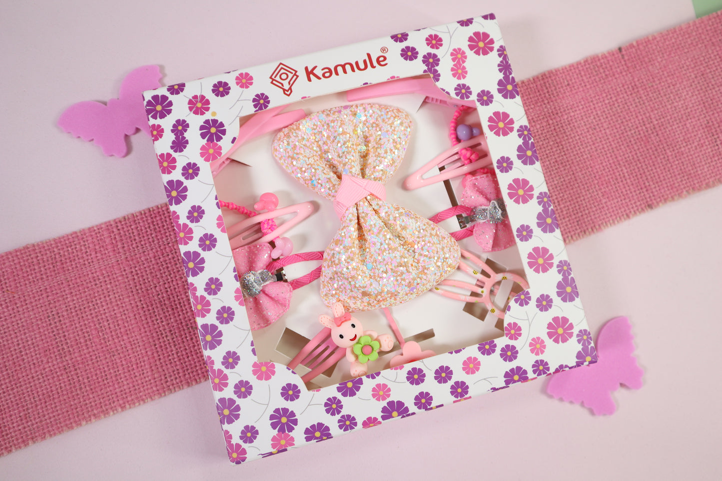 Kamule Magical Mane Hair Accessories Gift Set  Pack of 11- Pink