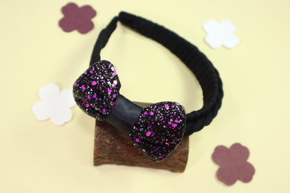 Kamule Glitzy Bow Hairband pack of 1-Black