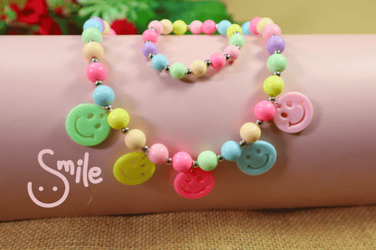 Kamule Summer Theme Smile Necklace and Bracelet Set - Multicolour