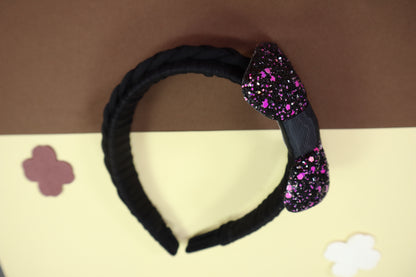 Kamule Glitzy Bow Hairband pack of 1-Black