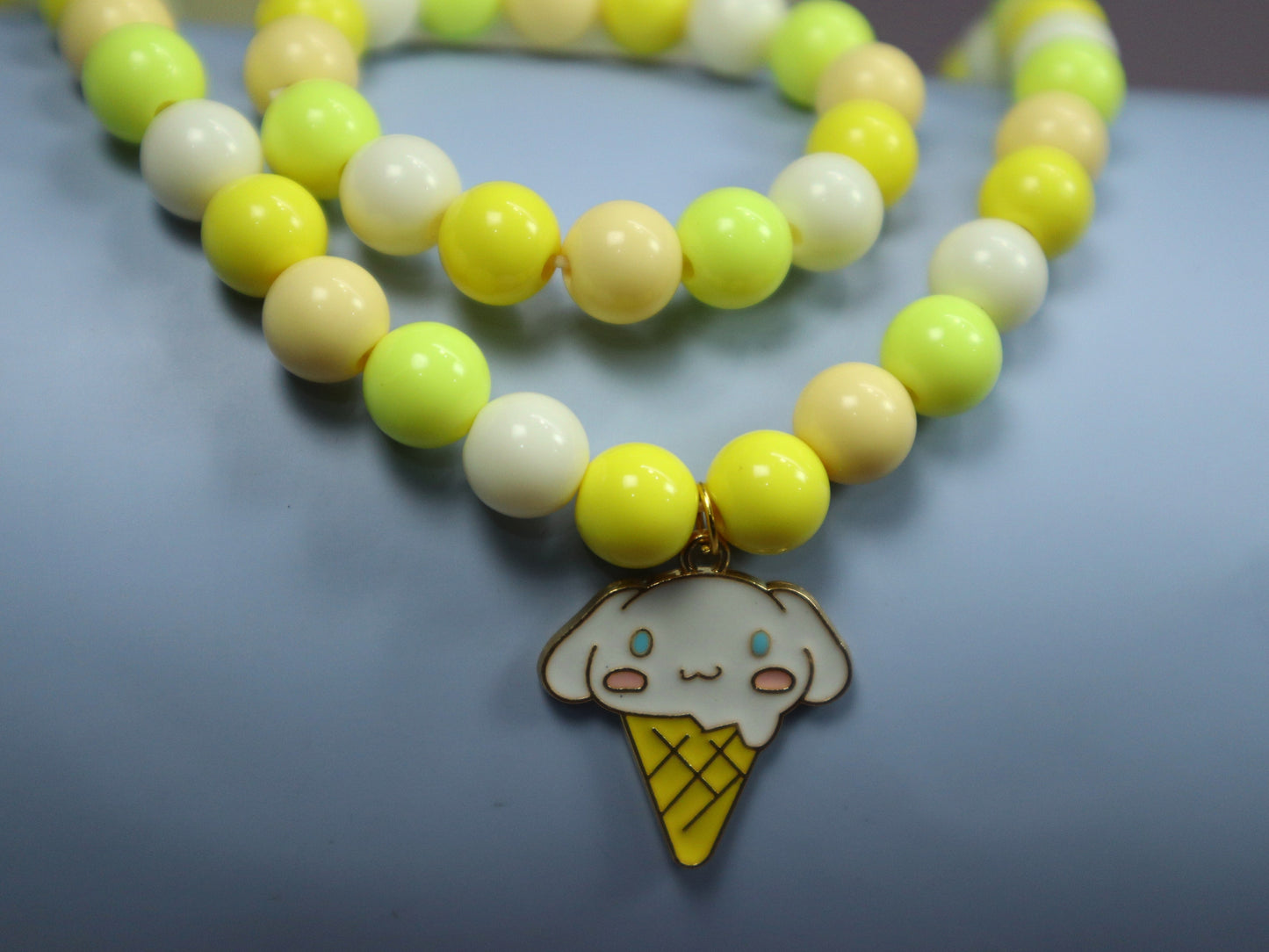 Kamule Sweet Treats Yellow Beaded Necklace set of 2-Yellow , Neon & White