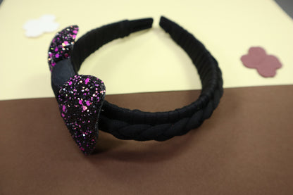 Kamule Glitzy Bow Hairband pack of 1-Black