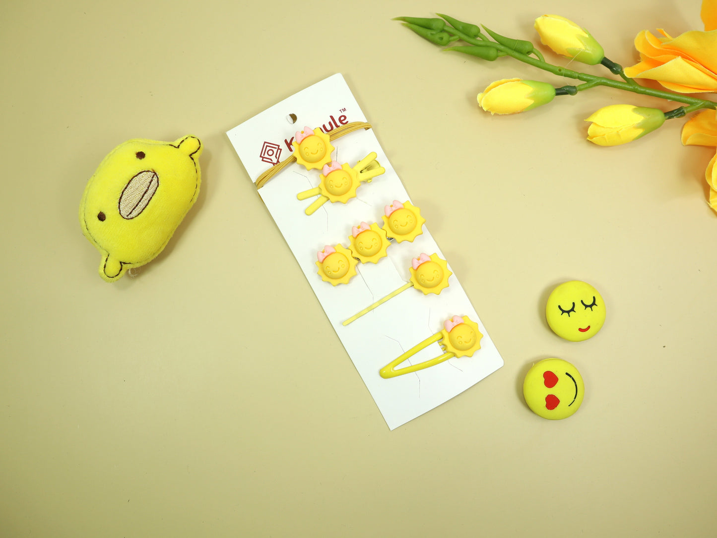 Kamule Polymer clay Character Hair Accessories set of 5-Yellow