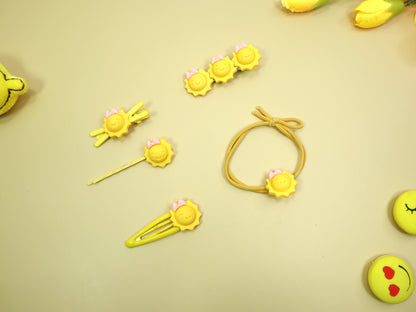 Kamule Polymer clay Character Hair Accessories set of 5-Yellow