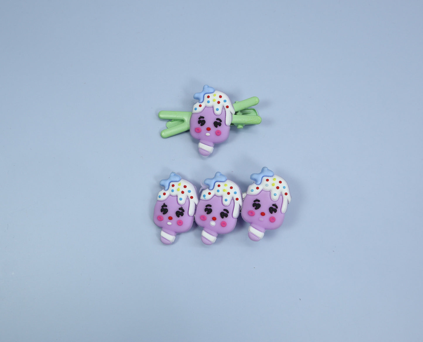 Kamule Polymer clay Character Hair Accessories set of 5-Blue