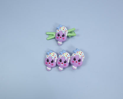 Kamule Polymer clay Character Hair Accessories set of 5-Blue