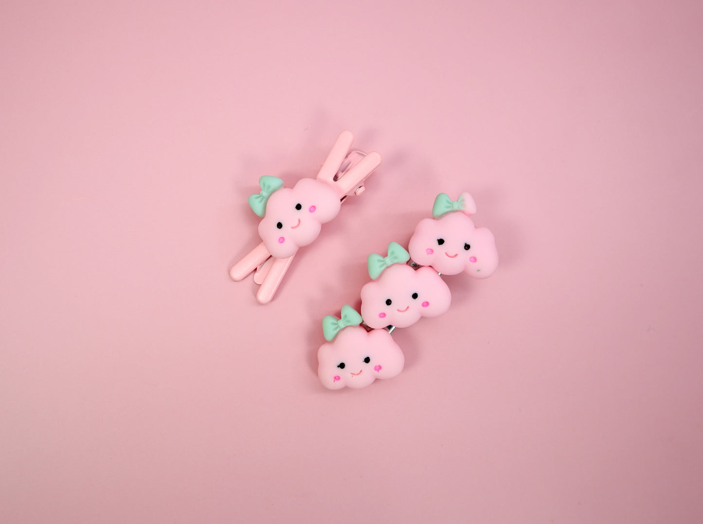 Kamule Polymer clay Character Hair Accessories set of 5- Pink