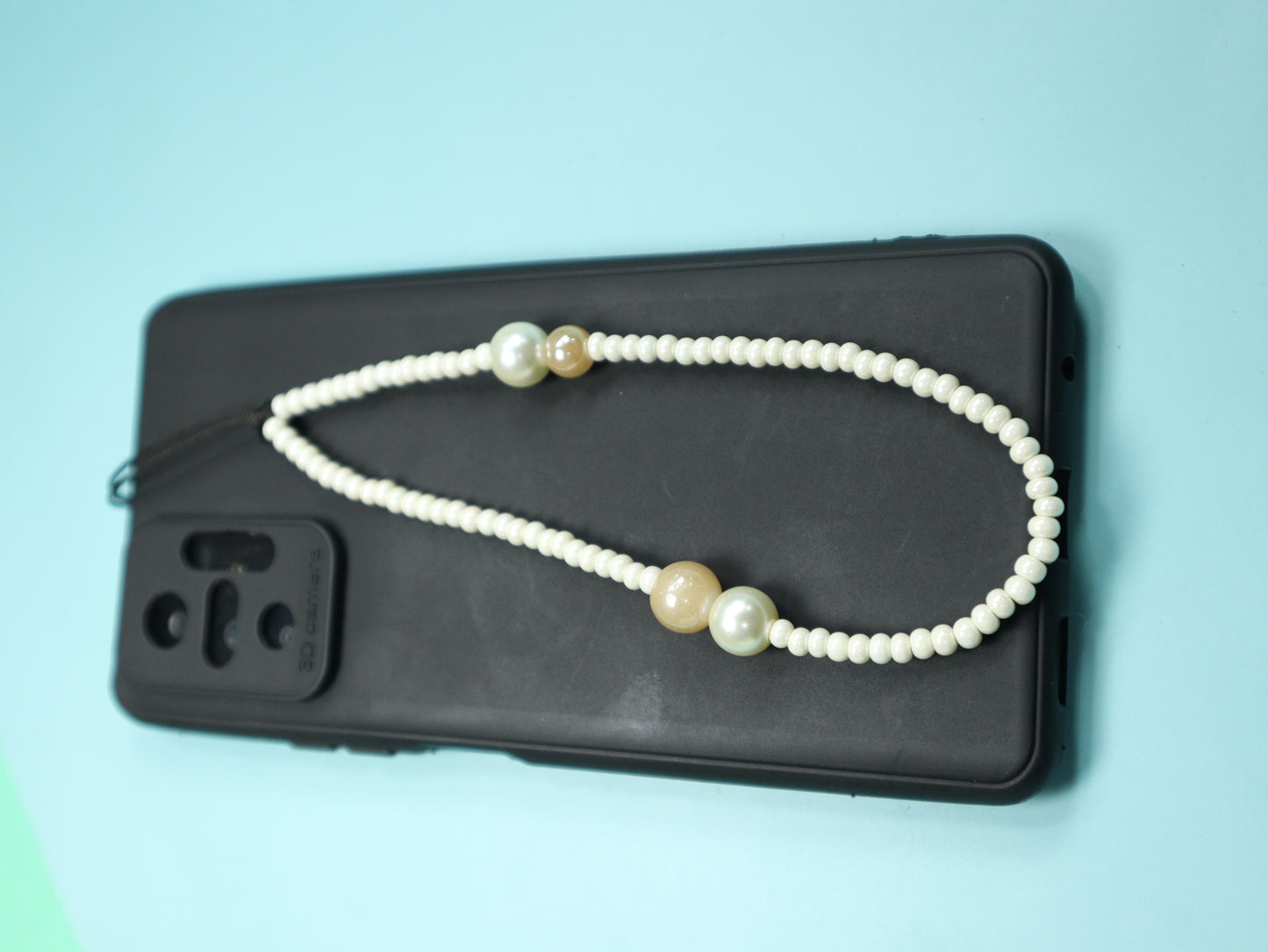 Kamule Seeds Cream Beads Phone Charm