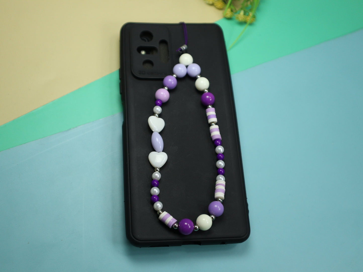 Kamule Purple Beaded Phone Charm