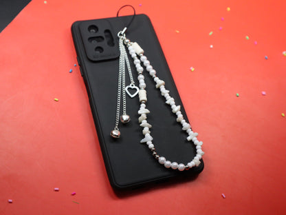 Kamule White Fimo Beads Phone Charm