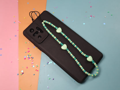 Kamule Green Pastel with Heart Phone Charm