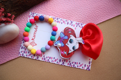 Kamule Acrylic Doll Pendant Lumba for Girls- Red & Multicolour