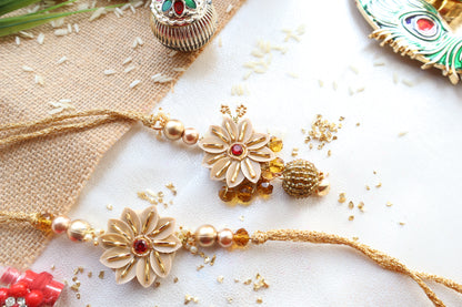 Kamule Flower Applique Patches Set - Golden
