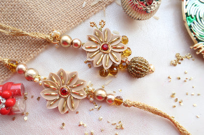 Kamule Flower Applique Patches Set - Golden