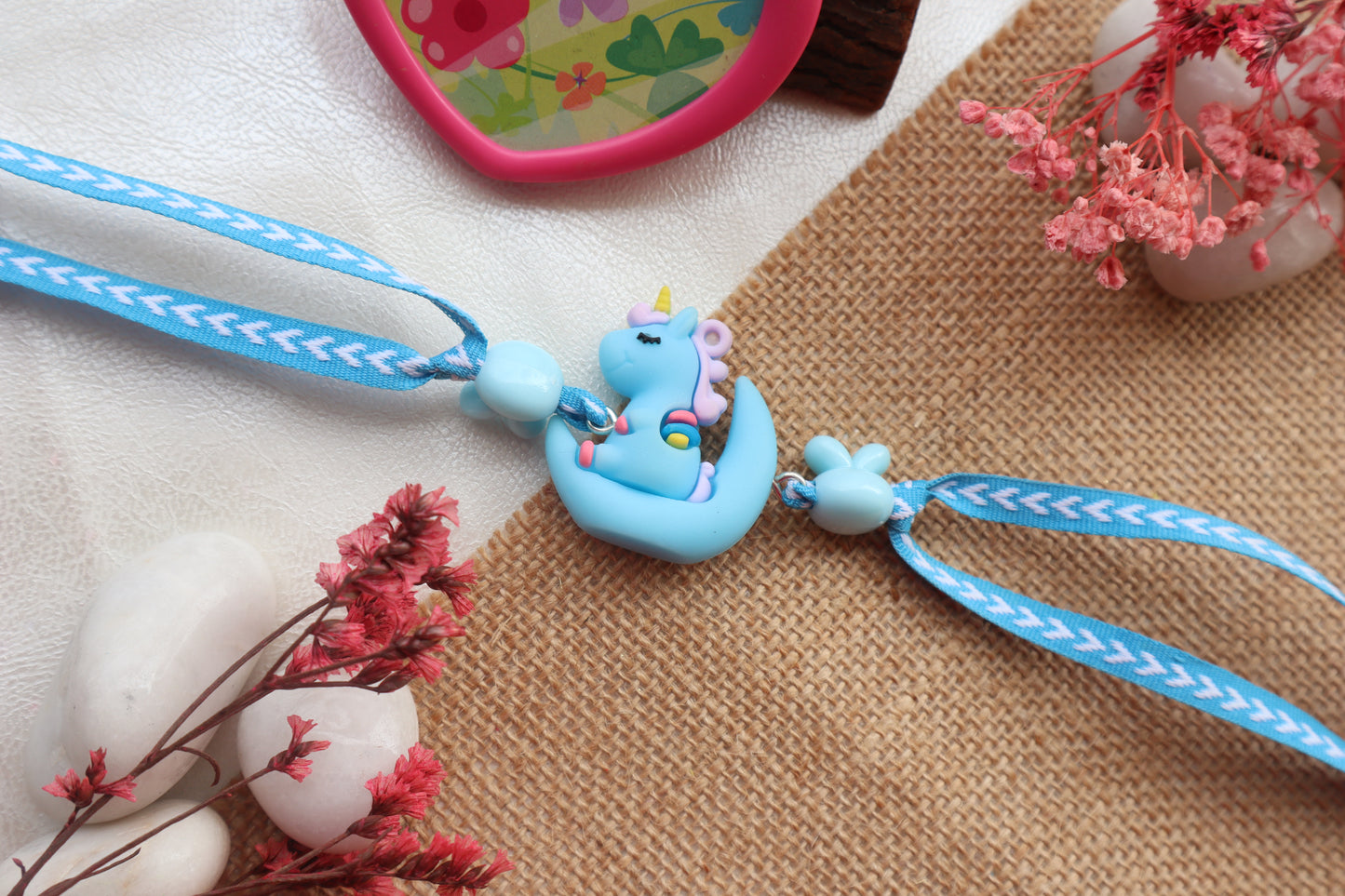 Kamule Unicorn Embellished Rakhi - Sky Blue