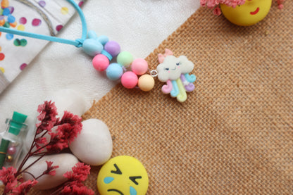 Kamule Cute Cloudy Detailed Bracelet Rakhi - White And Purple