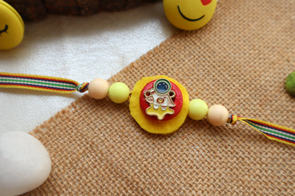 Kamule Astronaut Kids Rakhi-Yellow