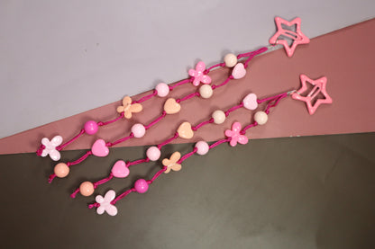 Kamule Peach and Pink Thread Hair Clip