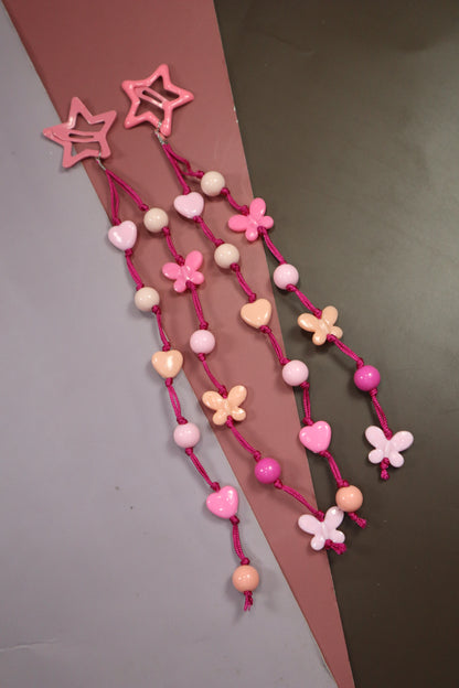 Kamule Peach and Pink Thread Hair Clip