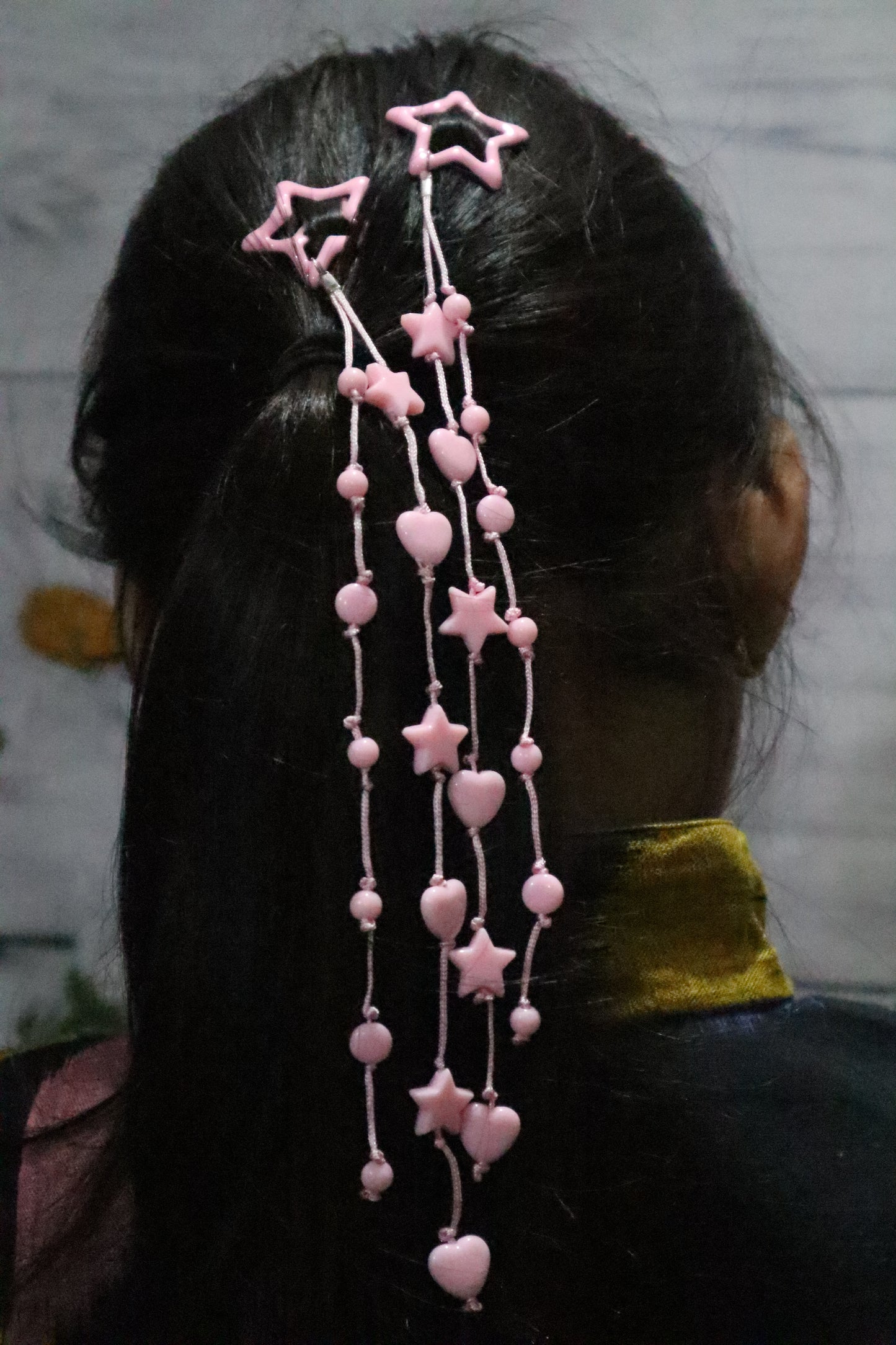 Kamule Pastel Pink Thread Hair Clip