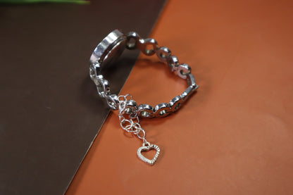 Kamule Silver Plated Heart Watch Charm