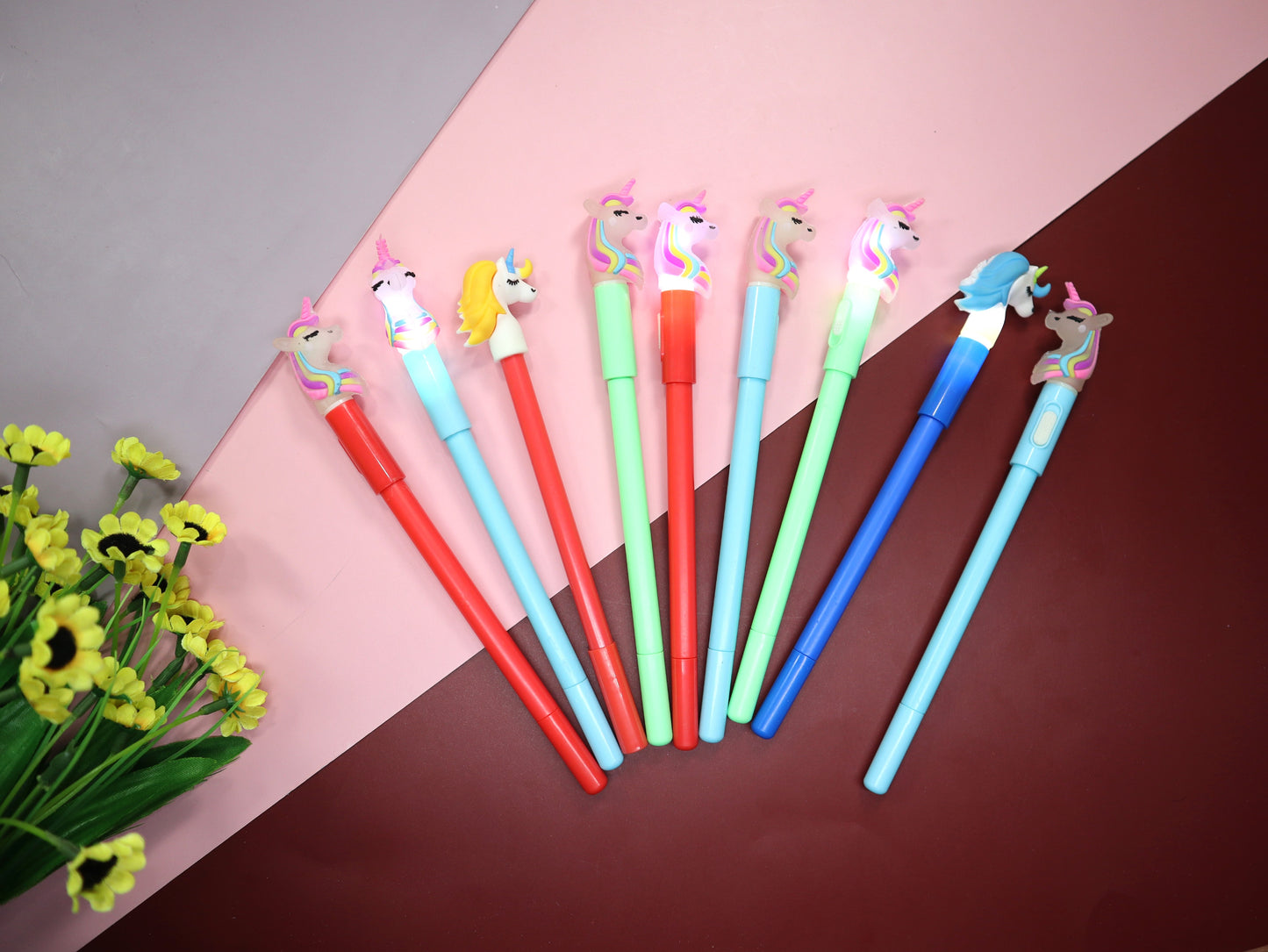 Unicorn LED Gel Pen, Back to School, Kawaii Gel Pen-Blue