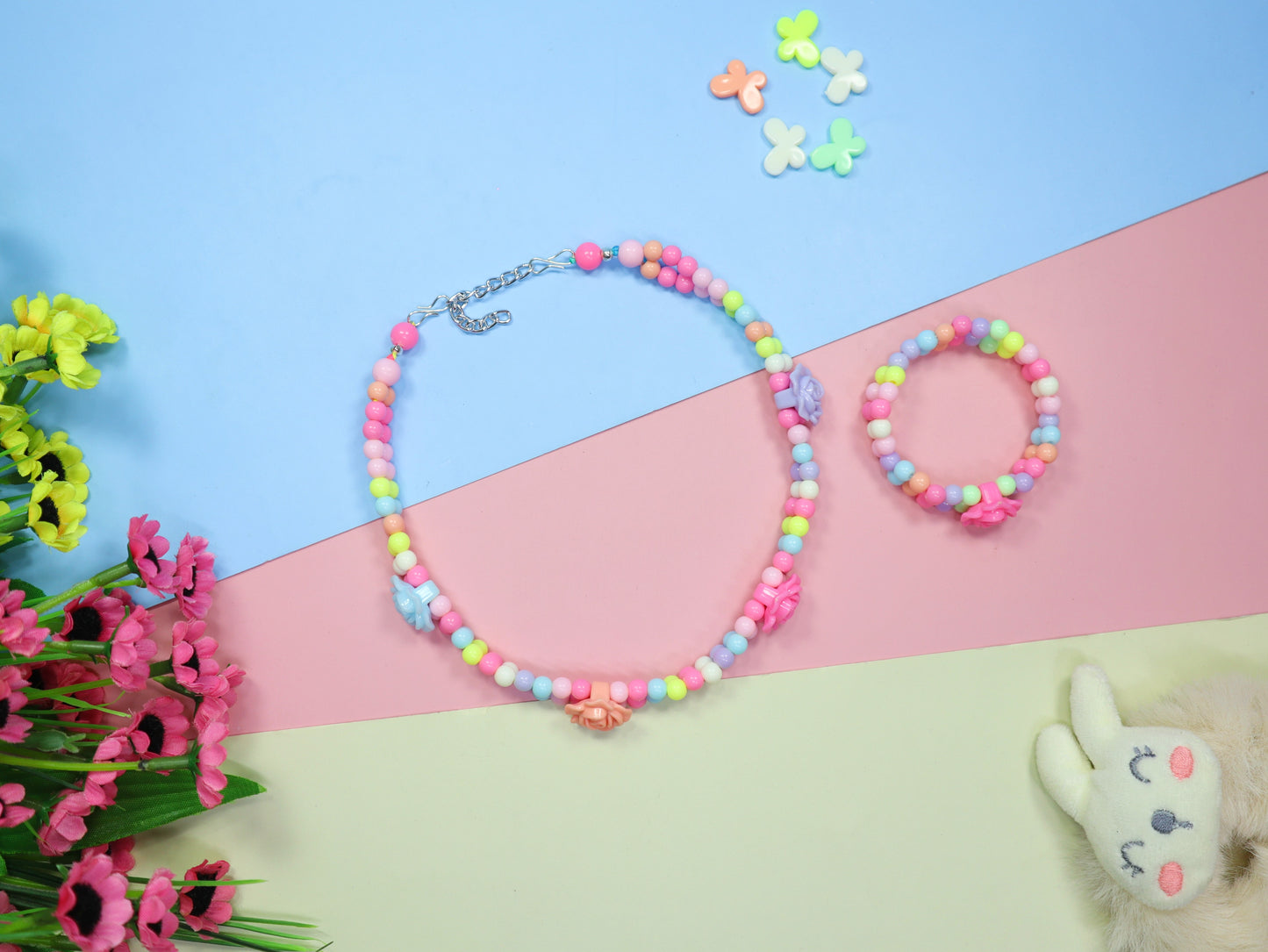 Kamule Multicolour Choker Necklace & Bracelet