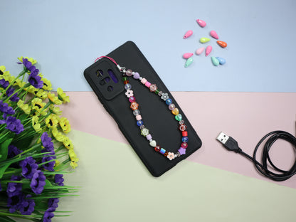 Kamule Multi colour Beads & Heart shining Phone Charm