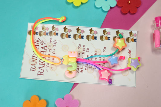 Kamule Rainbow Star Pop Lumba Rakhi - Multicolour