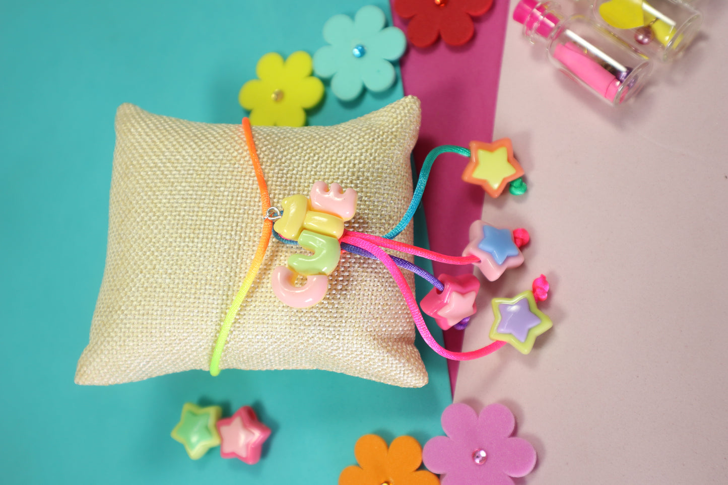 Kamule Rainbow Star Pop Lumba Rakhi - Multicolour