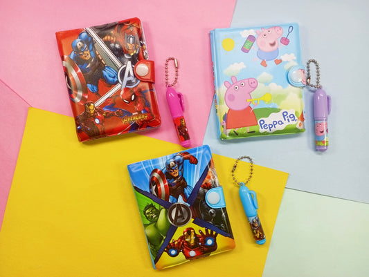 Kamule Avengers / Unicorn Dairy and Pen set for School Kid / Super Hero Cartoon Character Dairy and Pen set (1 Pcs Dairy and Pen)(3"x4.5" Diary)