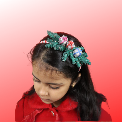 Kamule Christmas Theme Appliqued  Christmas Presents Hairband-Red,white,Green