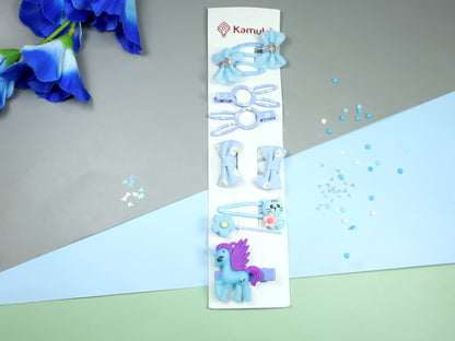 Kamule Sky Blue Theme Clips Set of 9 - Sky Blue